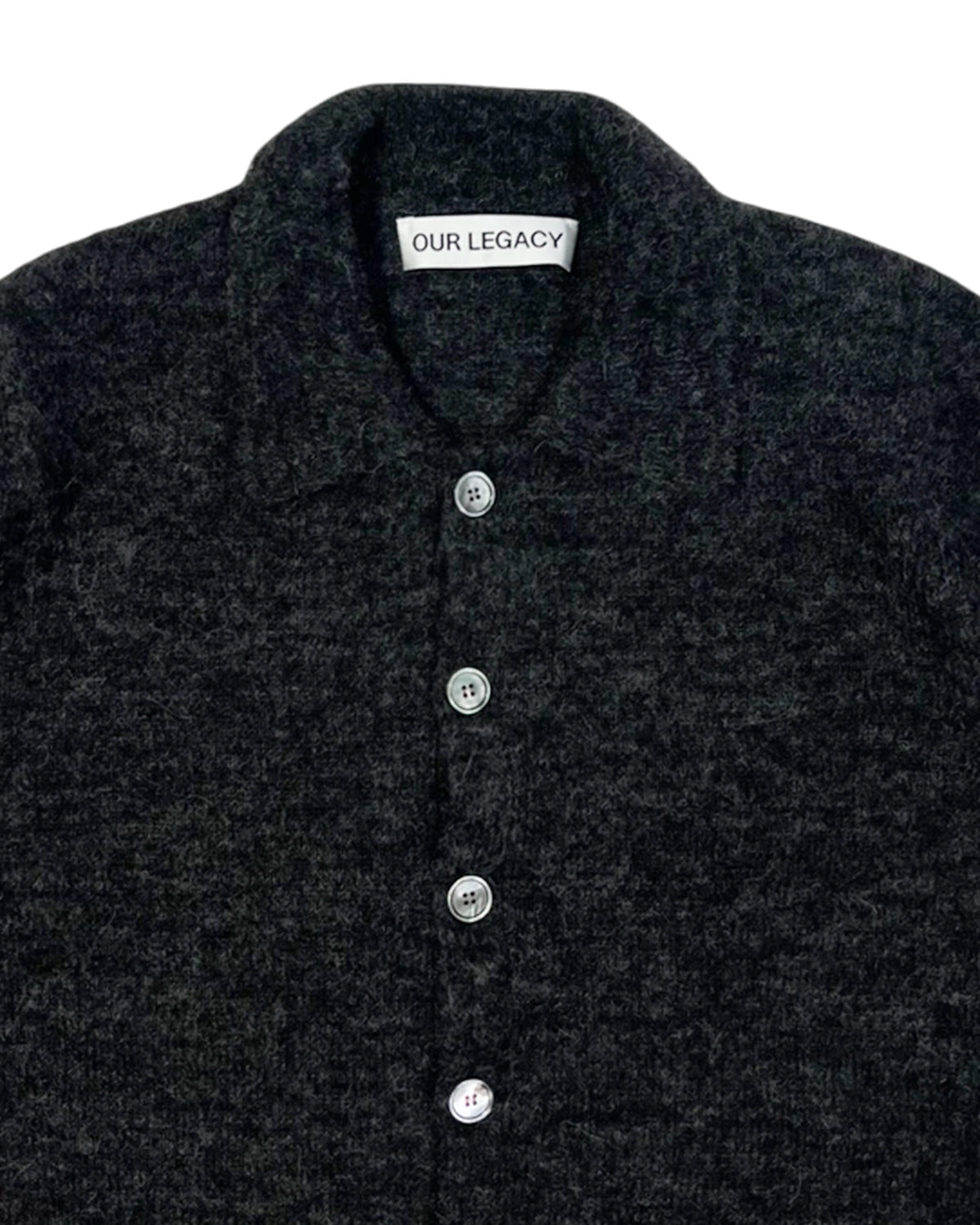 OUR LEGACY / EVENING POLO Charcoal Melange Fuzzy Alpaca (M2263EC)