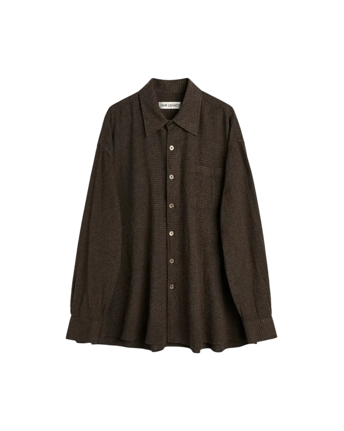 OUR LEGACY の BORROWED SHIRT Truffle Check Grid Cloth (M4262BTC)