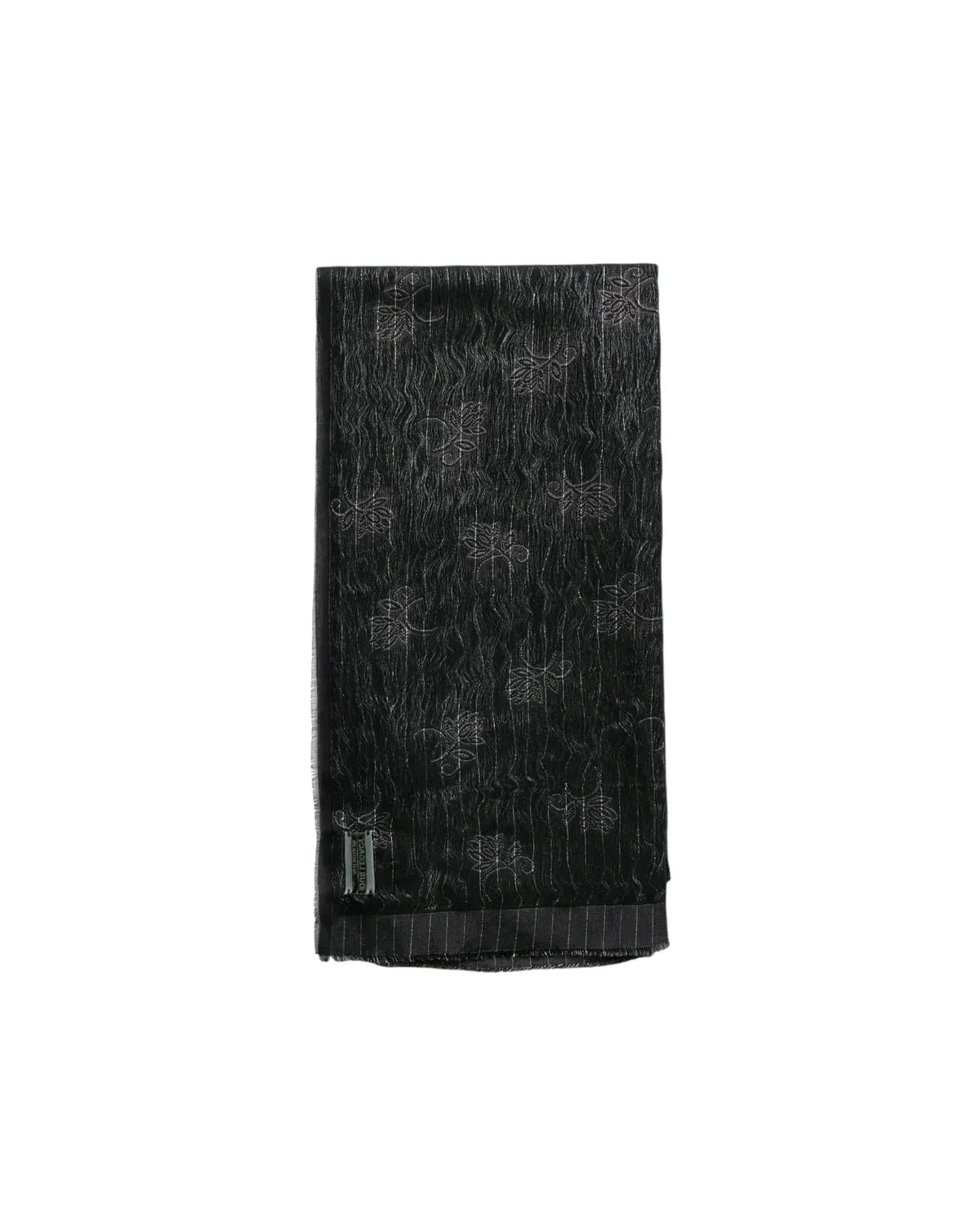 OUR LEGACY の ORNATE SCARF Black Alluring Cotton Jaquard (A4268OB)