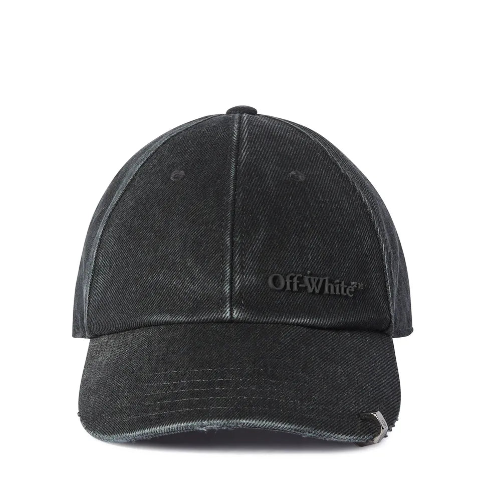 Off-White™ の DISTRESSED DENIM BASEBALL CAP (OMLF24-RTW0364)