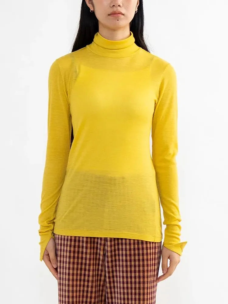 PHEENY / Wool circular rib high neck (PA24-CS24)