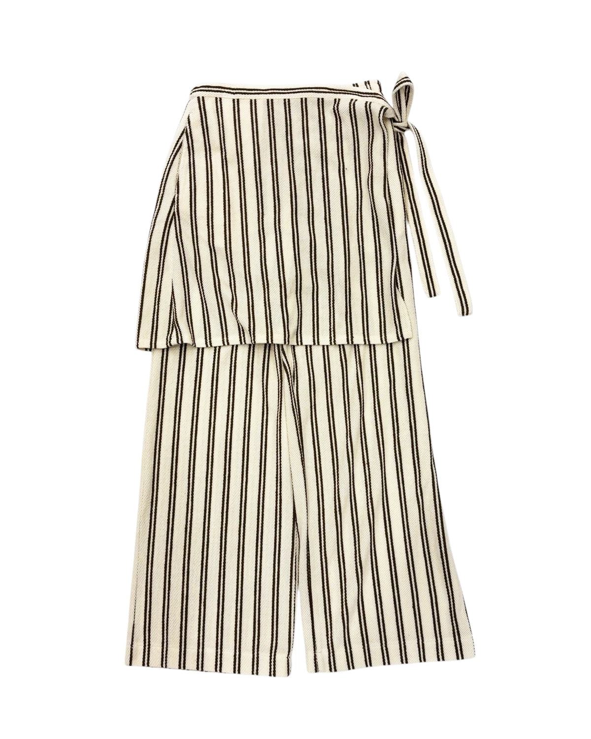 PHEENY / Cotton inray stripe pants with apron (PS25-PT04)