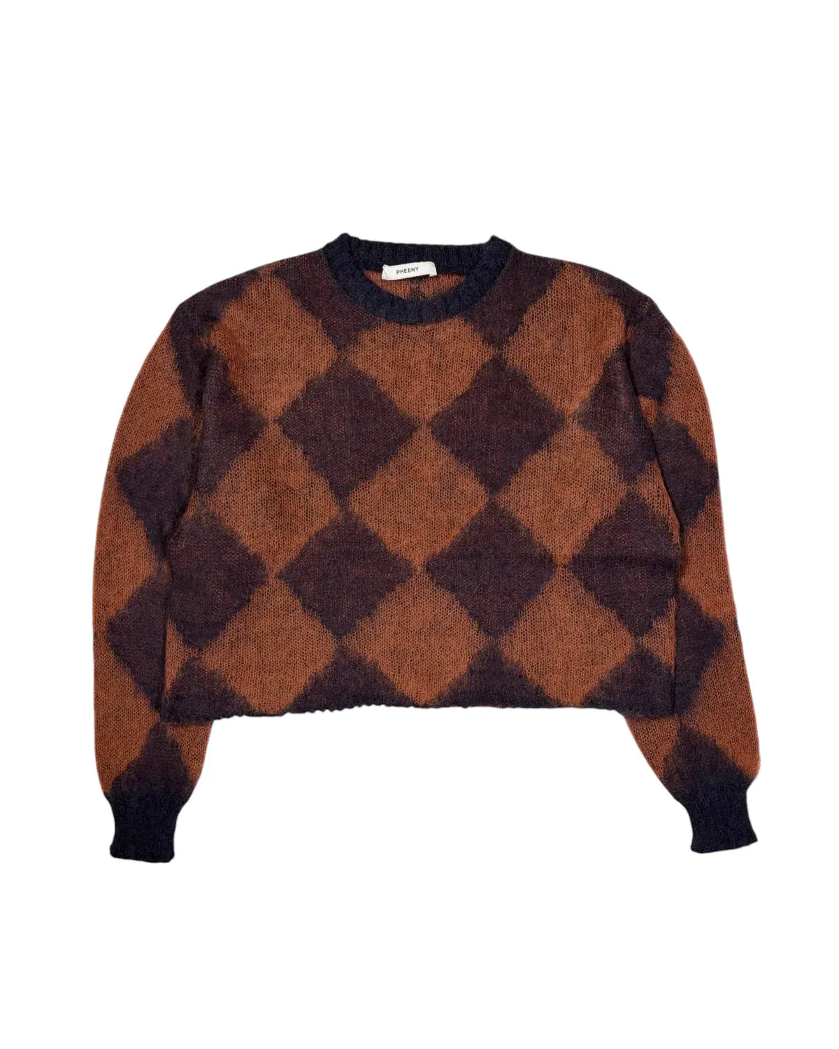 PHEENY の Kid Mohair Diamond Check Crop Top (PA26-KT02)