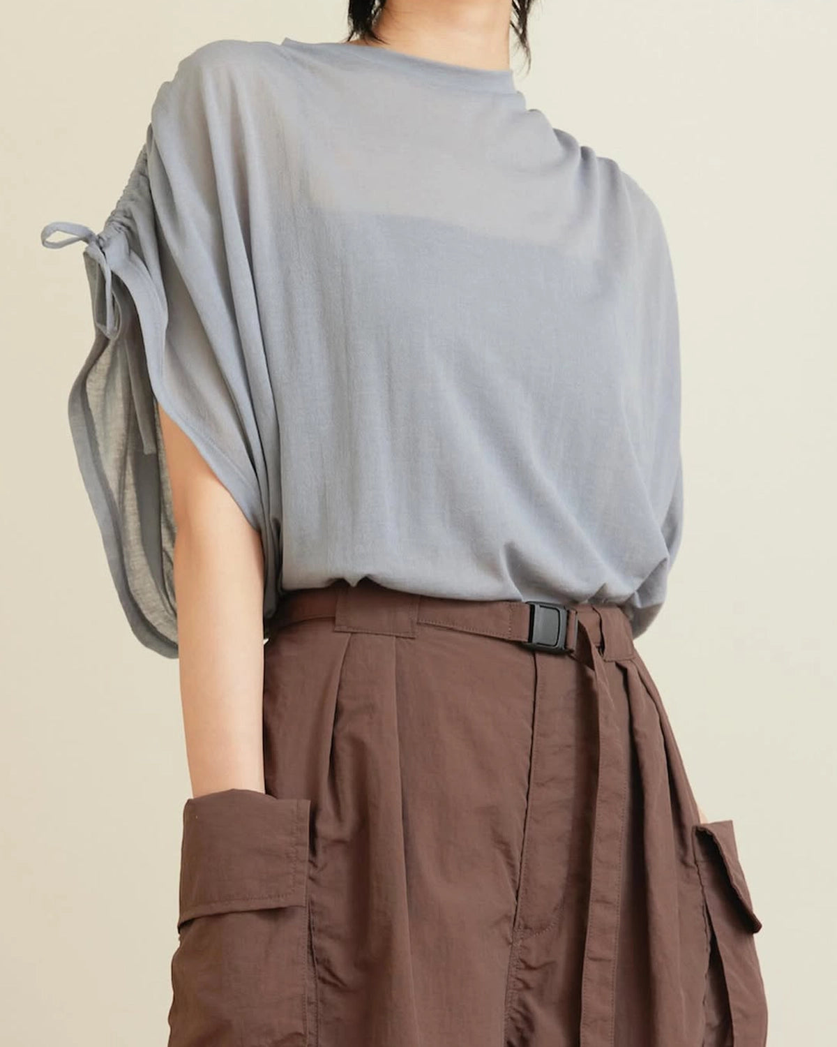 pheeny シアートップス pheeny プリントクルーネックtops シアー 