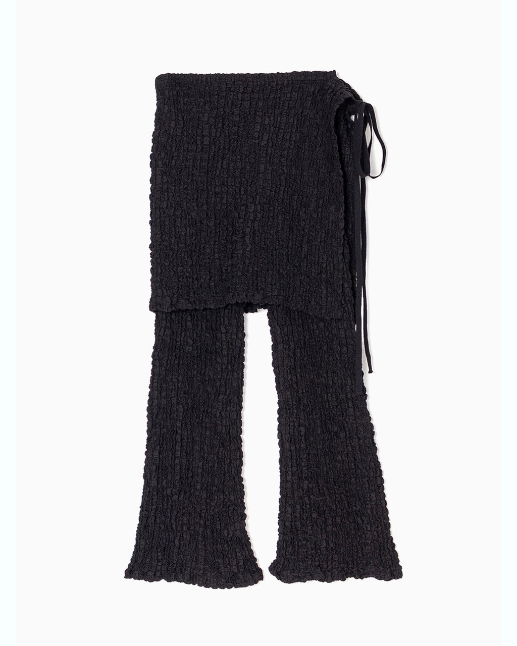 PHEENY（フィーニー） / Shrink Lace Apron-Layered Flare Pants |公式