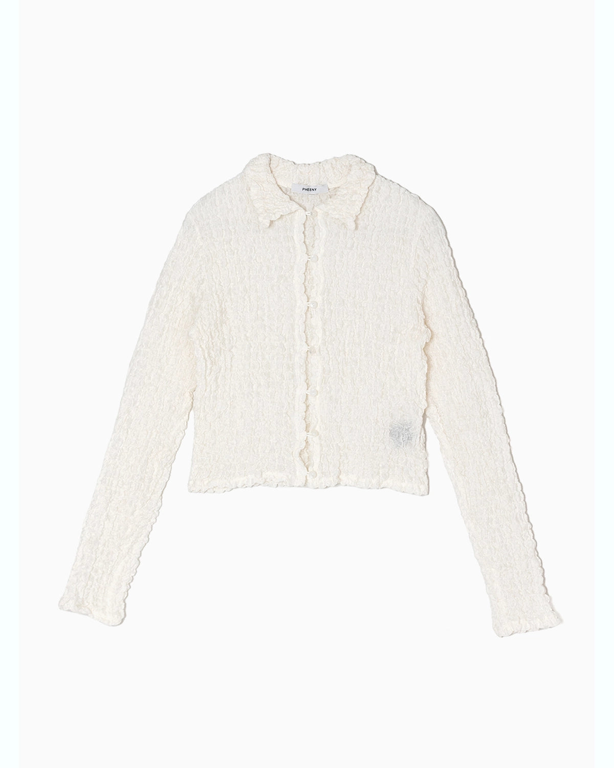 PHEENY の Shrink Lace Cropped Shirt (PS26-CS18)