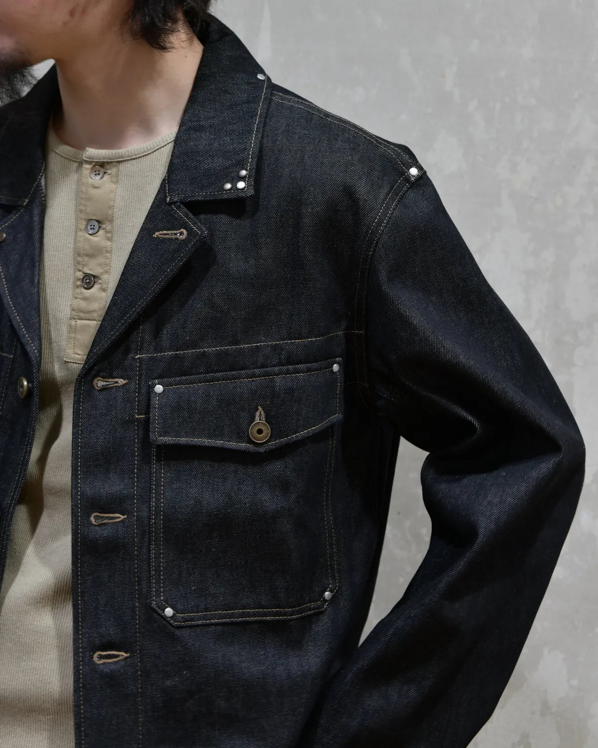 LEMAIRE / TRUCKER JACKET WITH STUDS (OW1234 LD1061)