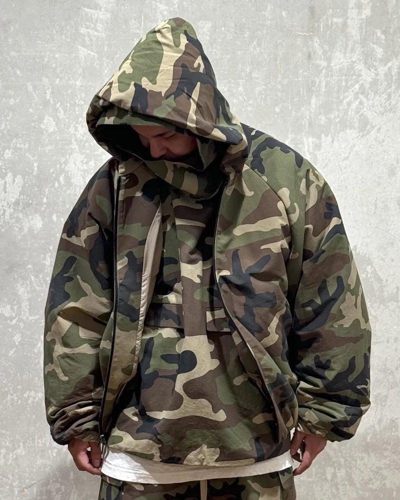 ESSENTIALS / MILITARY NYLON HOODED JACKET (202BT244818F)