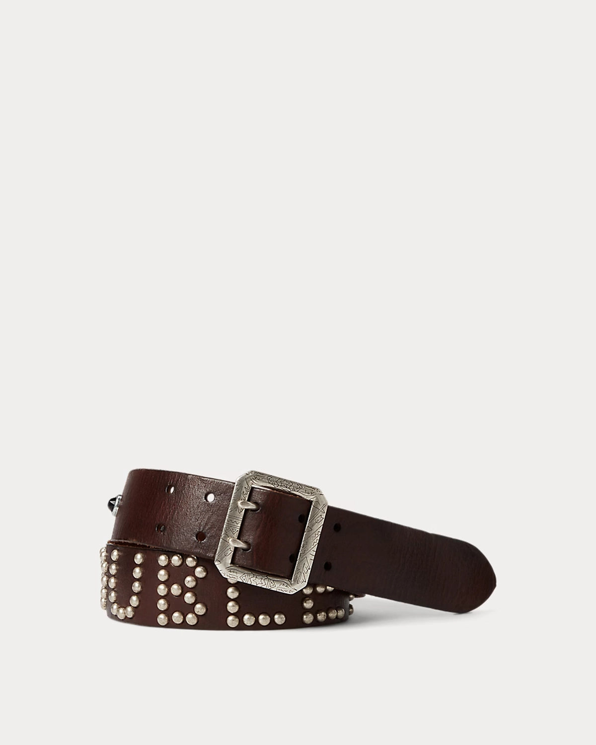 RRL の スタデッドロゴ レザー ベルト (MARRBLT0F320046)