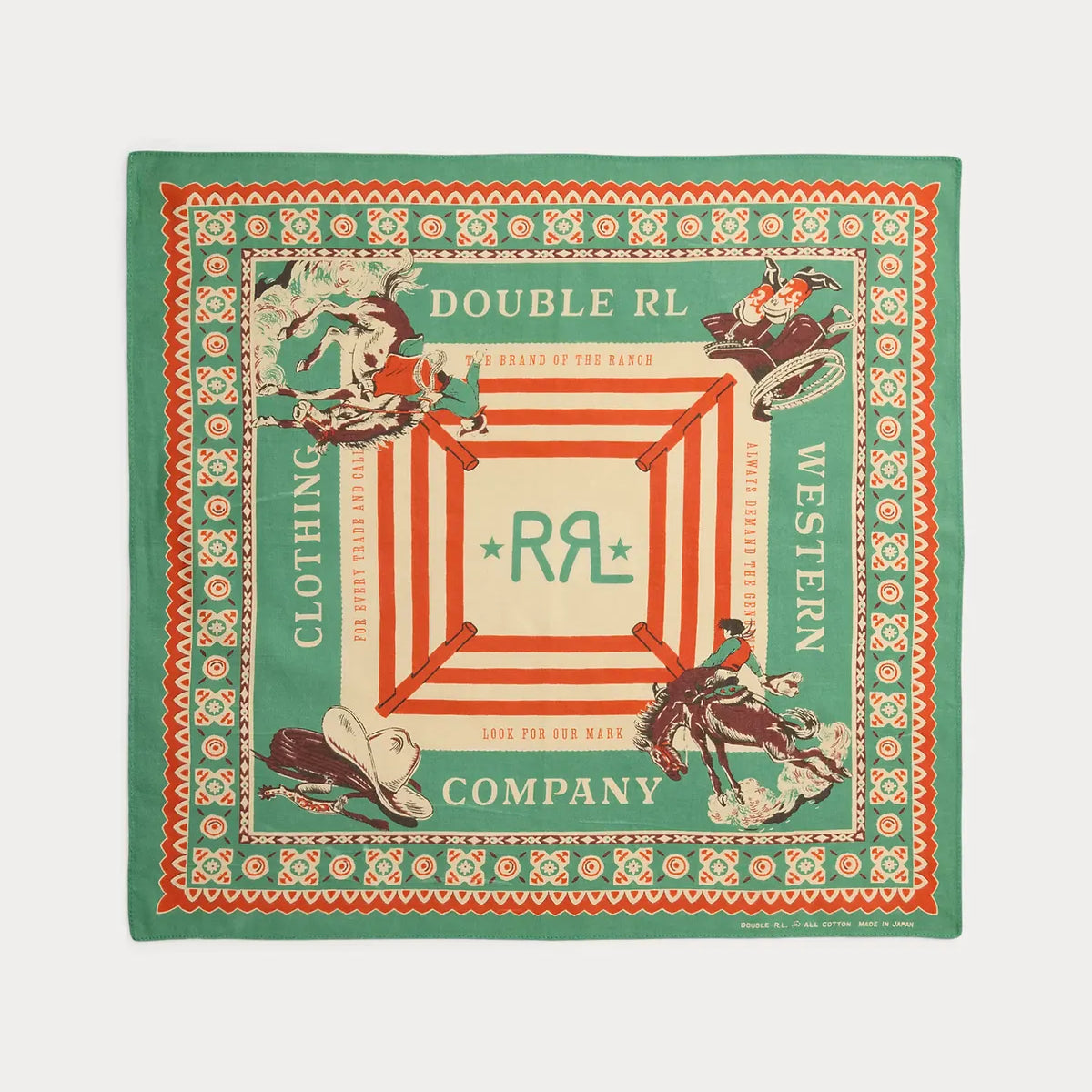 新品*RRL*日本製　US-RRLプリント　コットン　バンダナ*ダブルアールエル RRL (ダブルアールエル) ウエスタンプリント コットン バンダナ Save