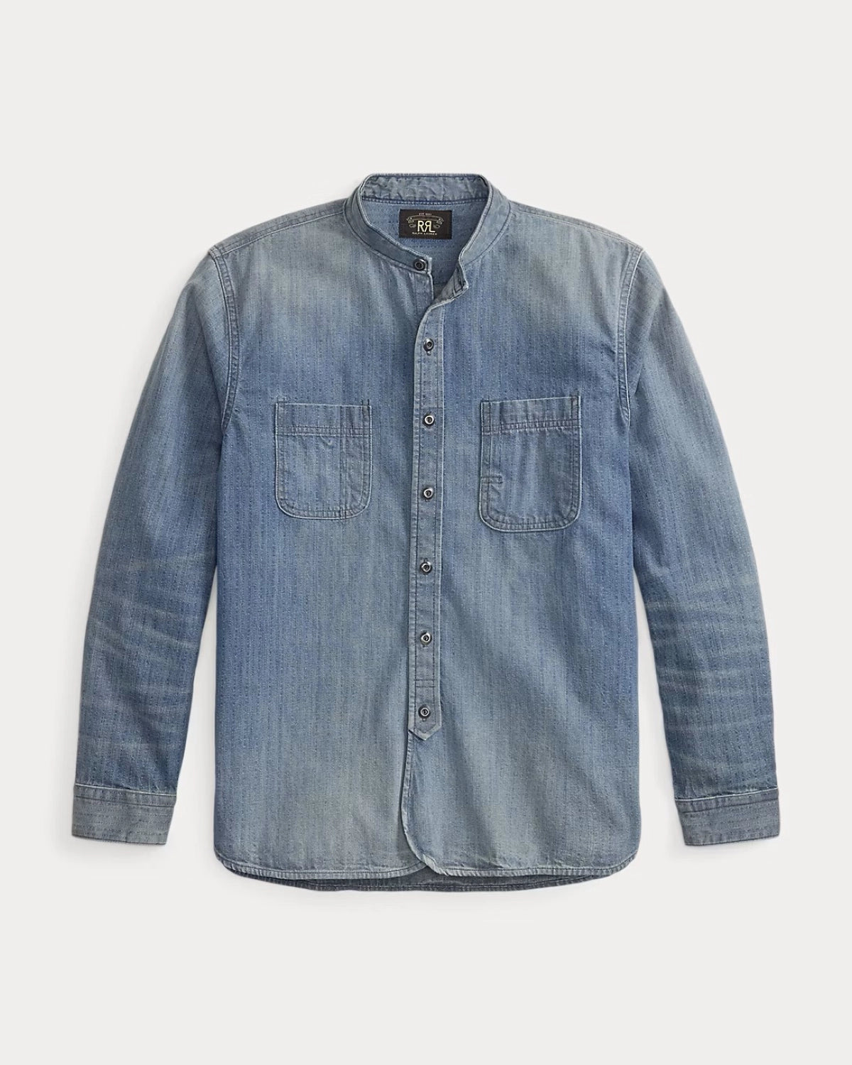 RRL の インディゴ デニム ワークシャツ (MNRRWOV16820435)
