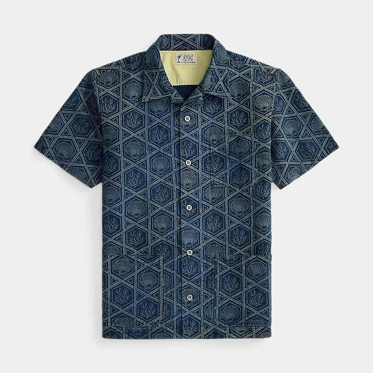 RRL (ダブルアールエル) / インディゴ シェルプリント リネンコットン