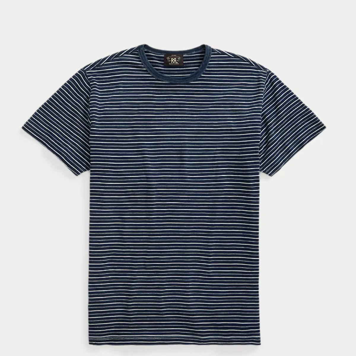 RRL (ダブルアールエル) インディゴ ストライプド ジャカード Tシャツ