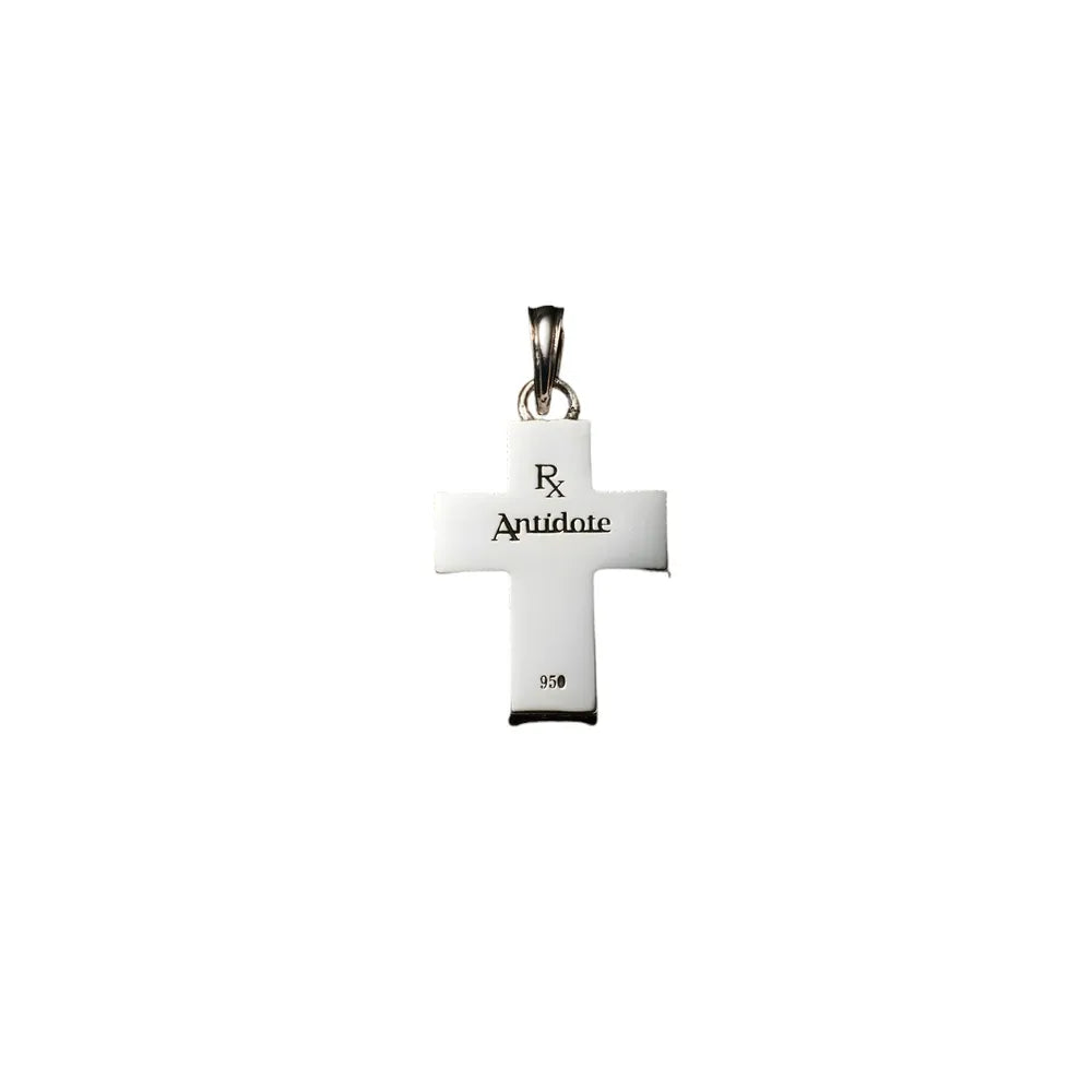 ANTIDOTE BUYERS CLUB / Engraved Square Cross Pendant (RX-918)