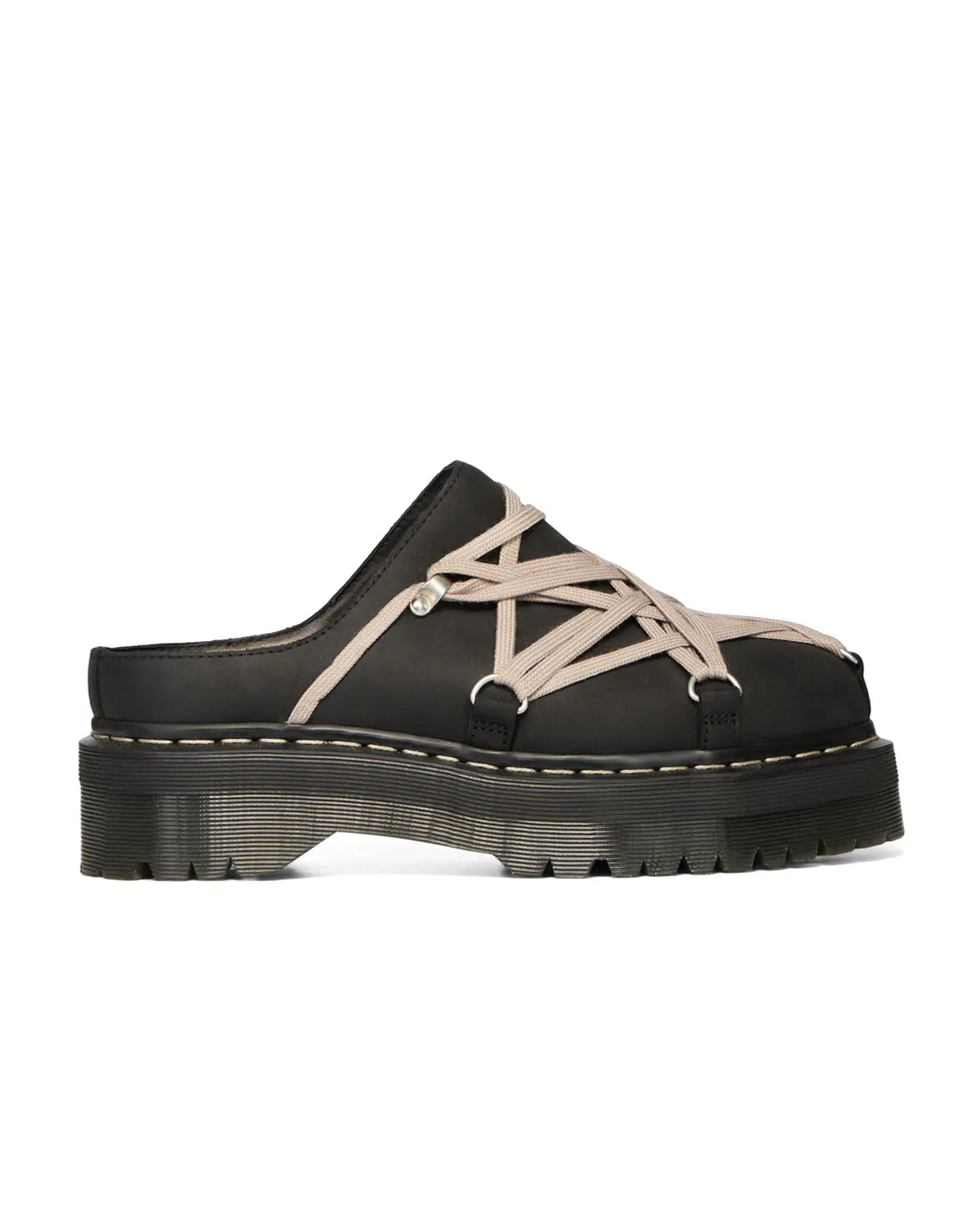 Rick Owens DRKSHDW × DR. MARTENS の QUAD SOLE MEGALACE MULE (DM02F1815)