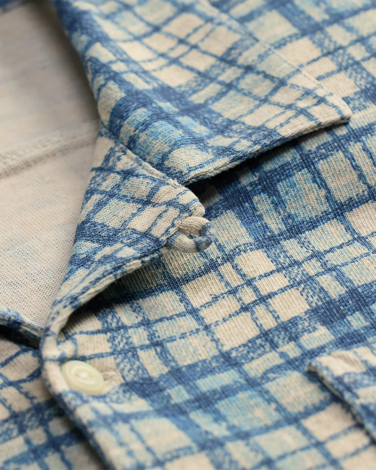 RRL / チェックプリント コットンリネン キャンプ シャツ (MNRRKNI16820224)