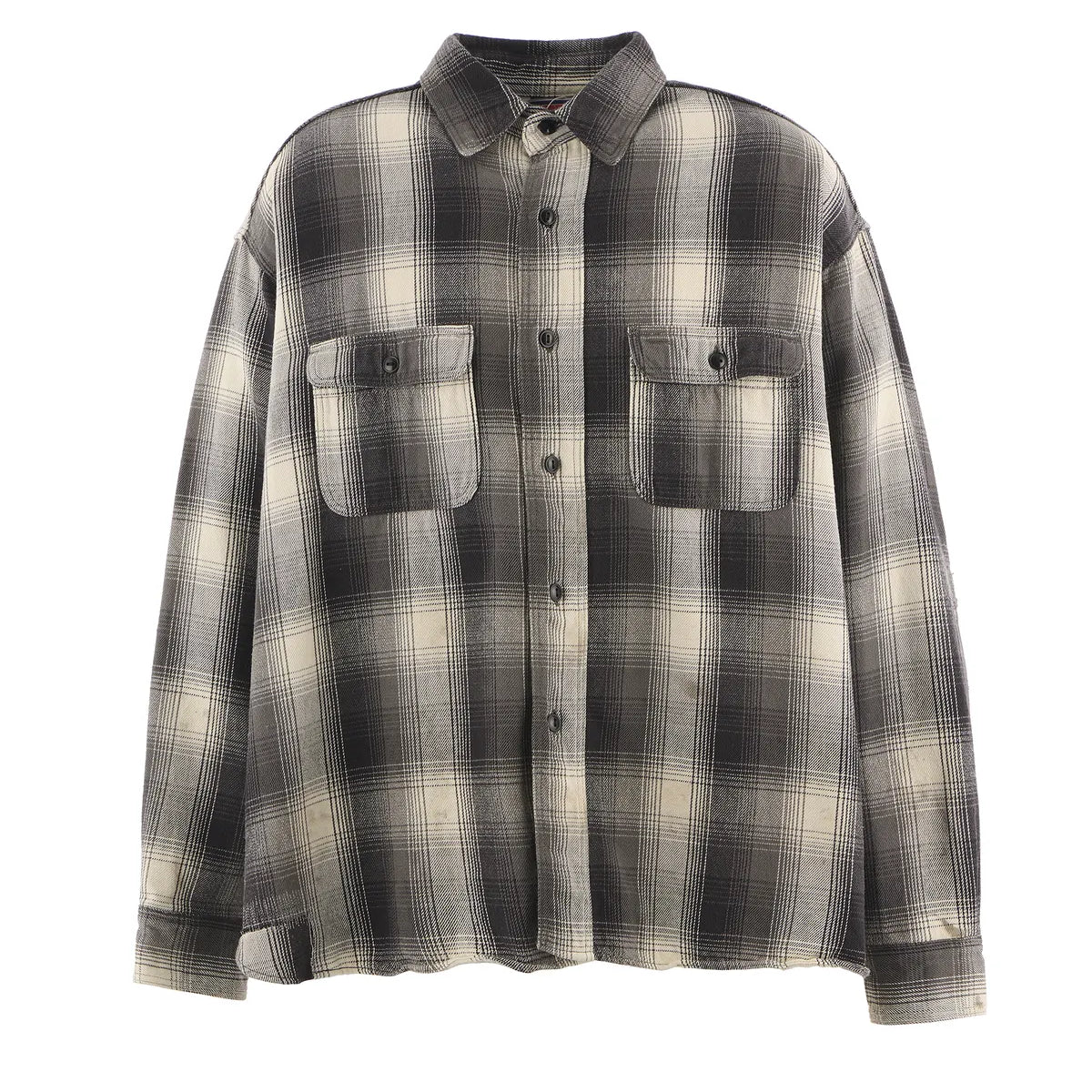 SAINT Mxxxxxx セントマイケル　新作 flannel Brue XL セントマイケル SAINT Mxxxxxx Flannel Shirt （Black / Gray