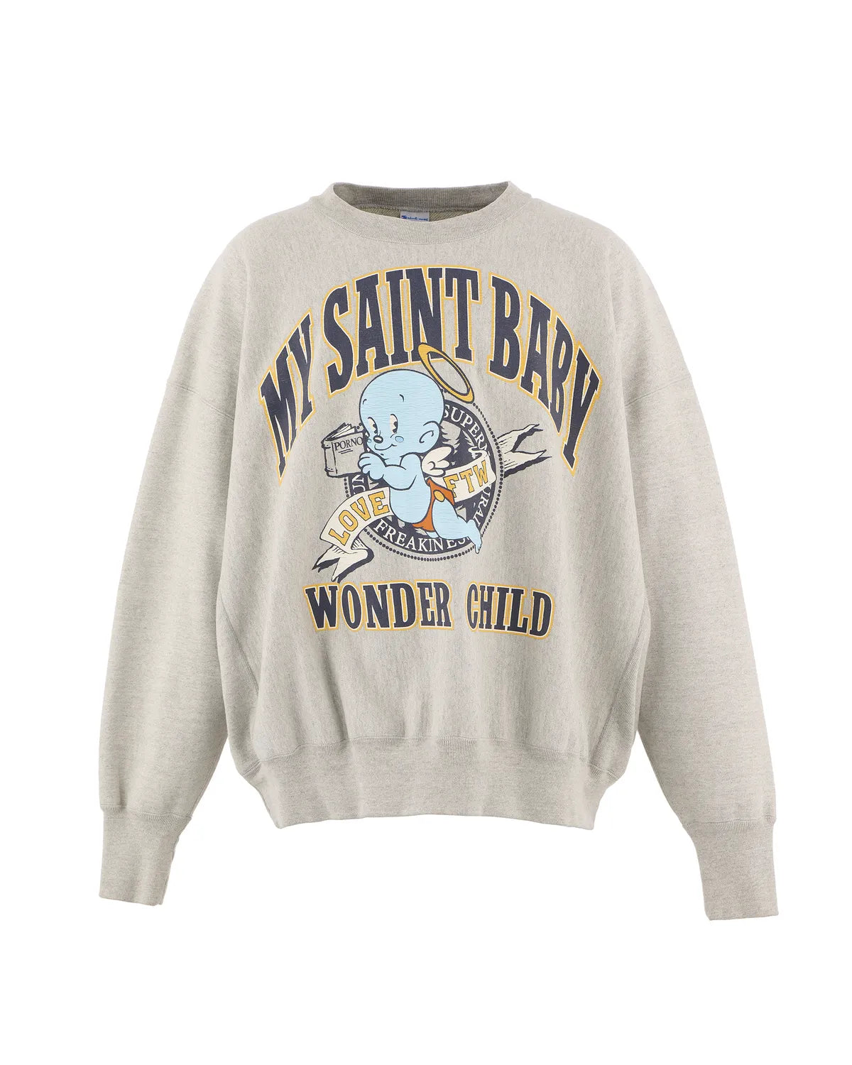 ©︎SAINT Mxxxxxx の CRW NECK SWT / BABY MICAHEL (SM-HR1-0000-050)