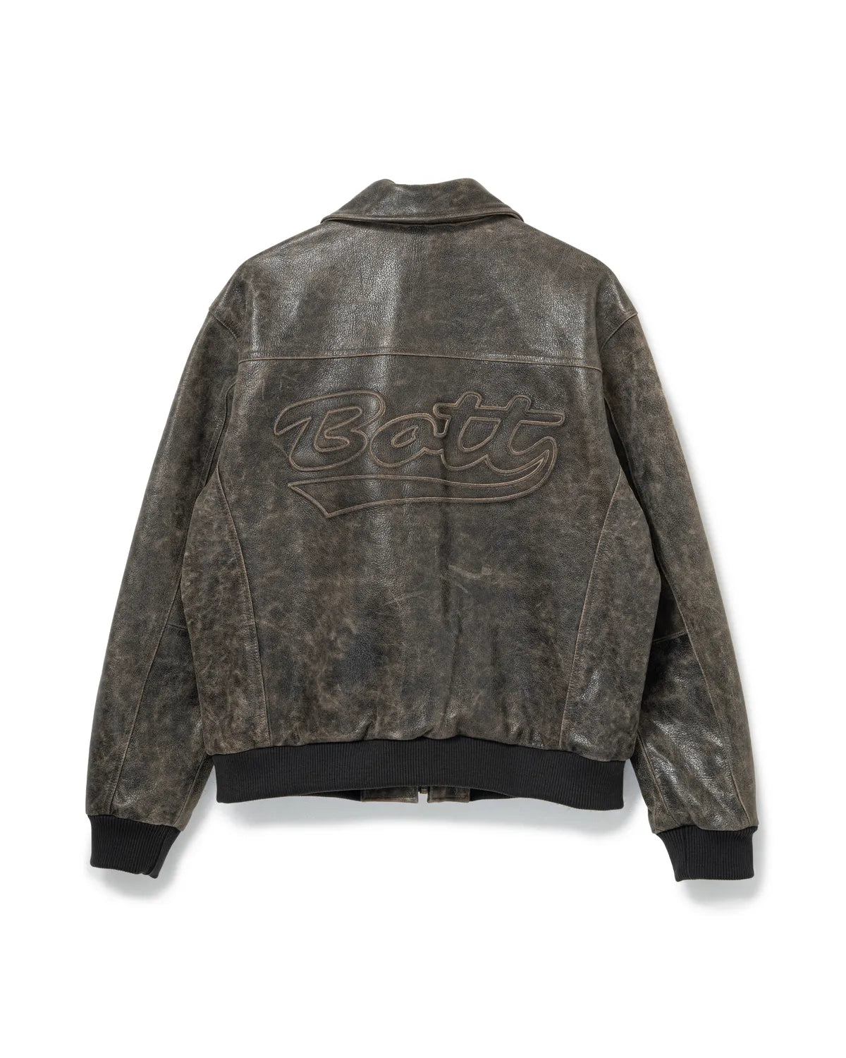 BoTT / Script Logo Cracked Leather Jacket