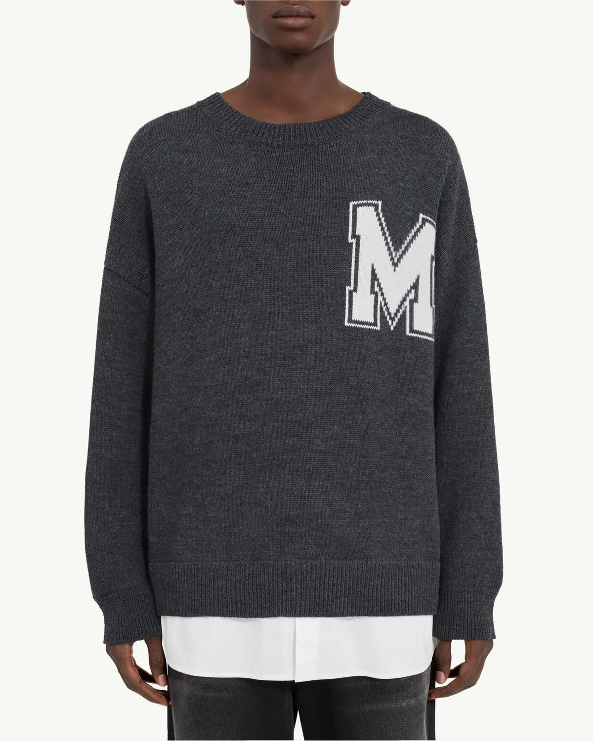 MM6 / ツーインワン バーシティ ニットセーター (SH0HL0039M13206)