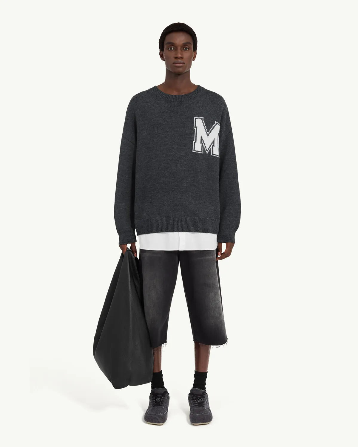 MM6 / ツーインワン バーシティ ニットセーター (SH0HL0039M13206)