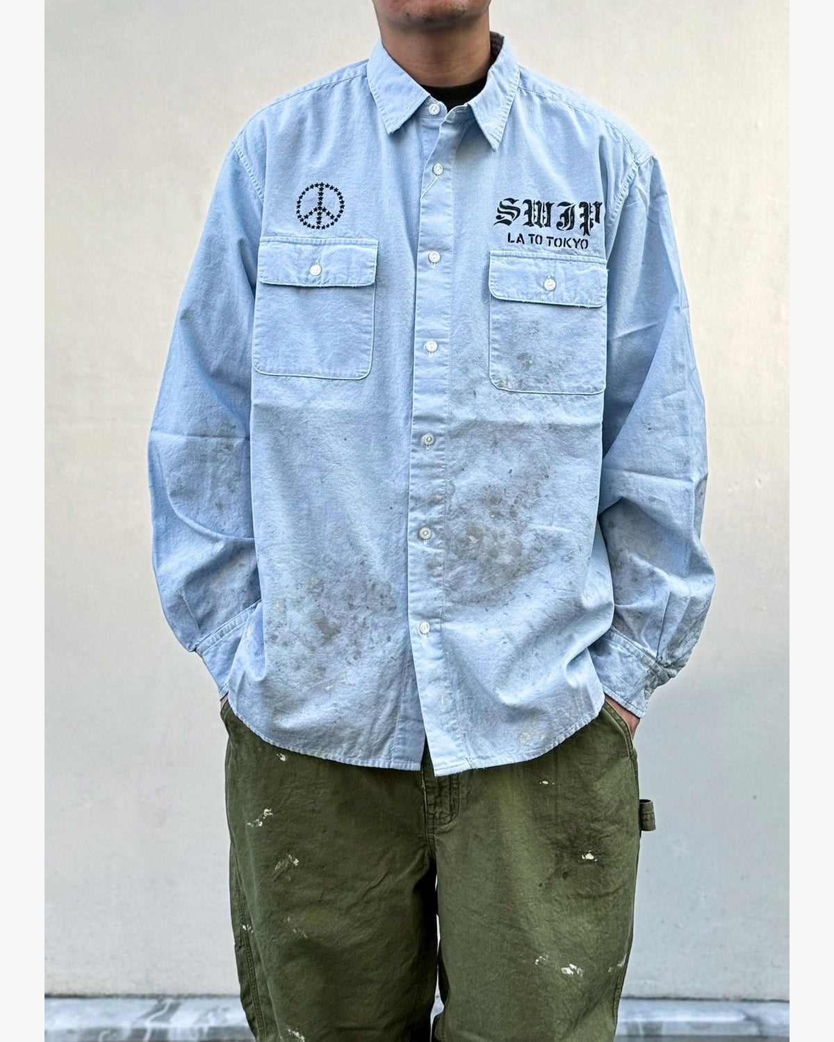 SWJP の MOS CHAMBRAY SHIRT(SW-26SS-8)
