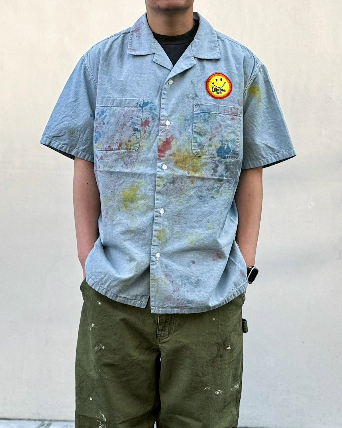 SWJP の WRITERS BLOCK CHAMBRAY SHIRT w/o PAINT(SW-26SS-2)