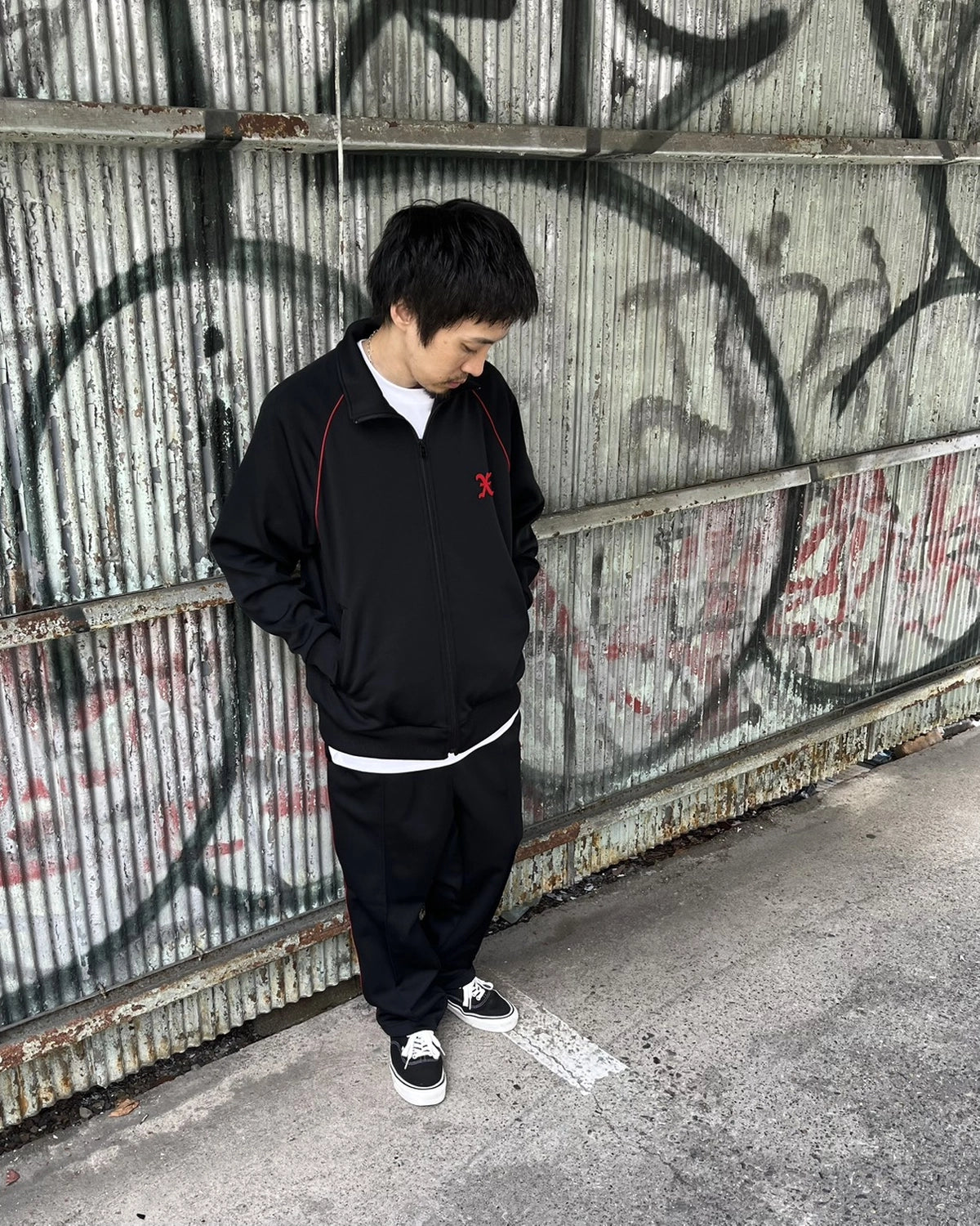GOD SELECTION XXX / Initial Logo Center crease Trackpants (GX-S26-PT-03)