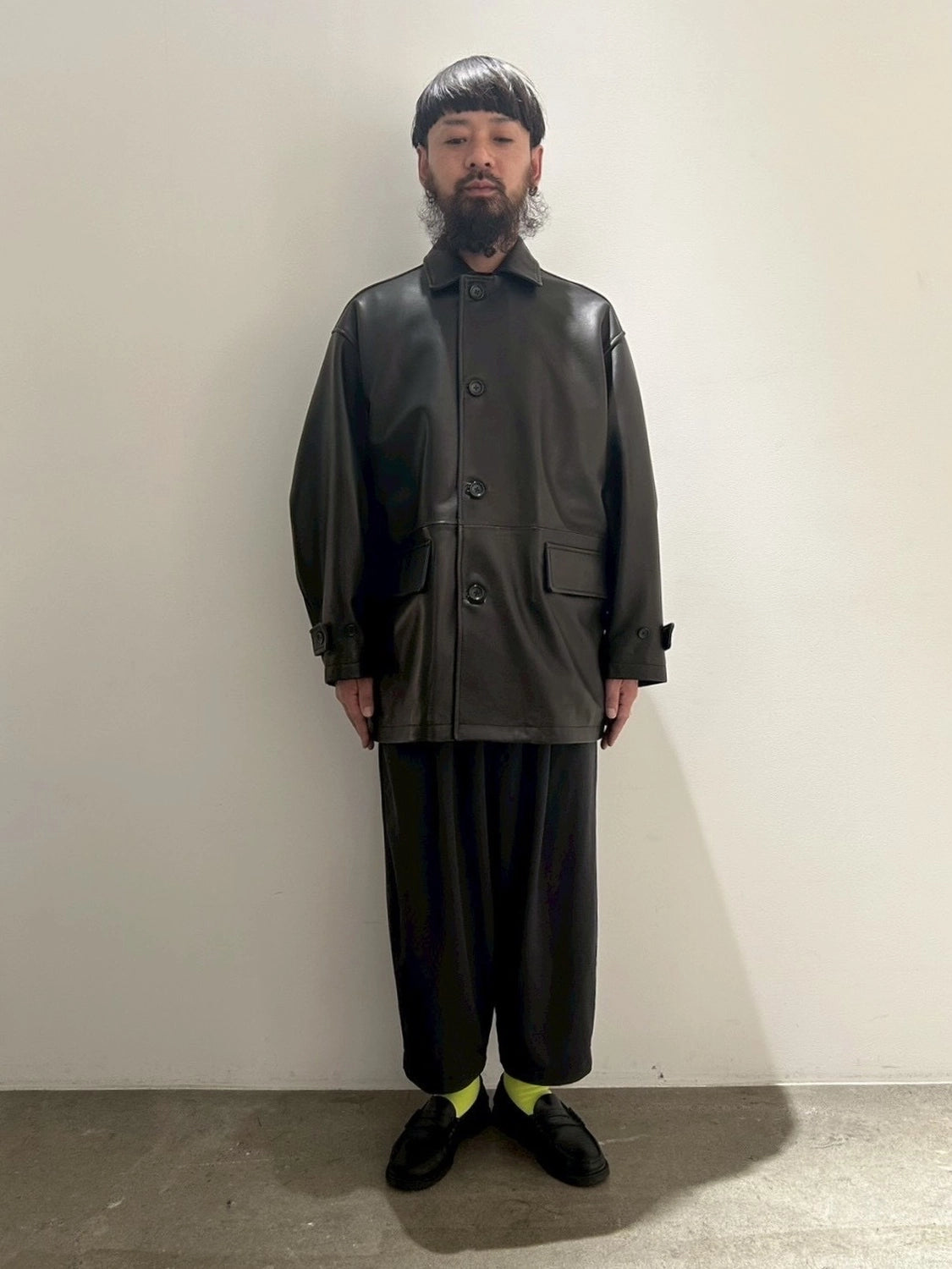 Graphpaper / Lamb Leather Car Coat (GM261-10403)