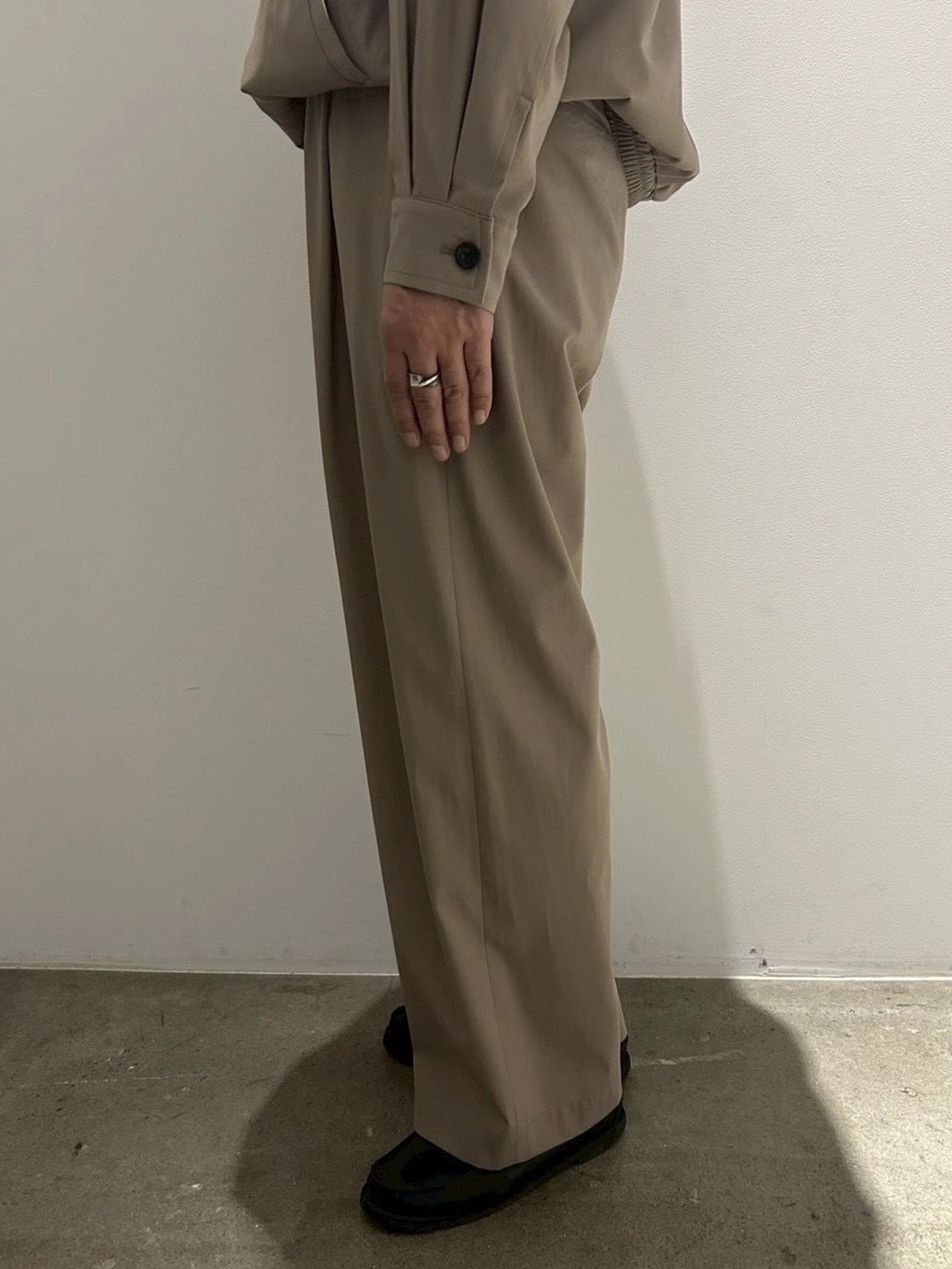 Graphpaper / Brushed Cotton Gabardine Wide Straight Pants (GM261-40395)