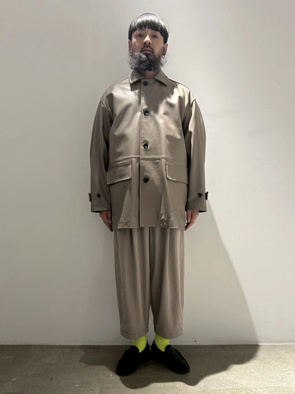 Graphpaper / Lamb Leather Car Coat (GM261-10403)