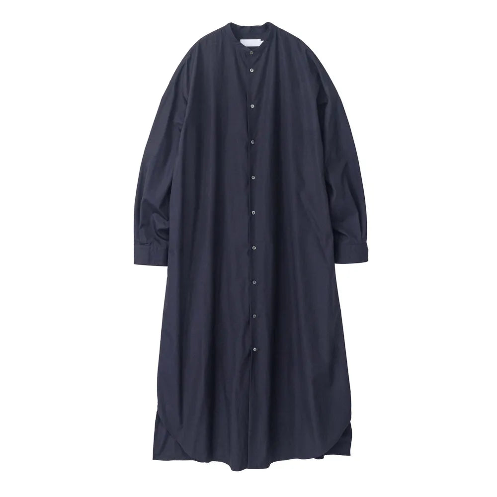 Graphpaper の High Count Broad Oversized Band Collar Shirt Dress (GL243-60284B)