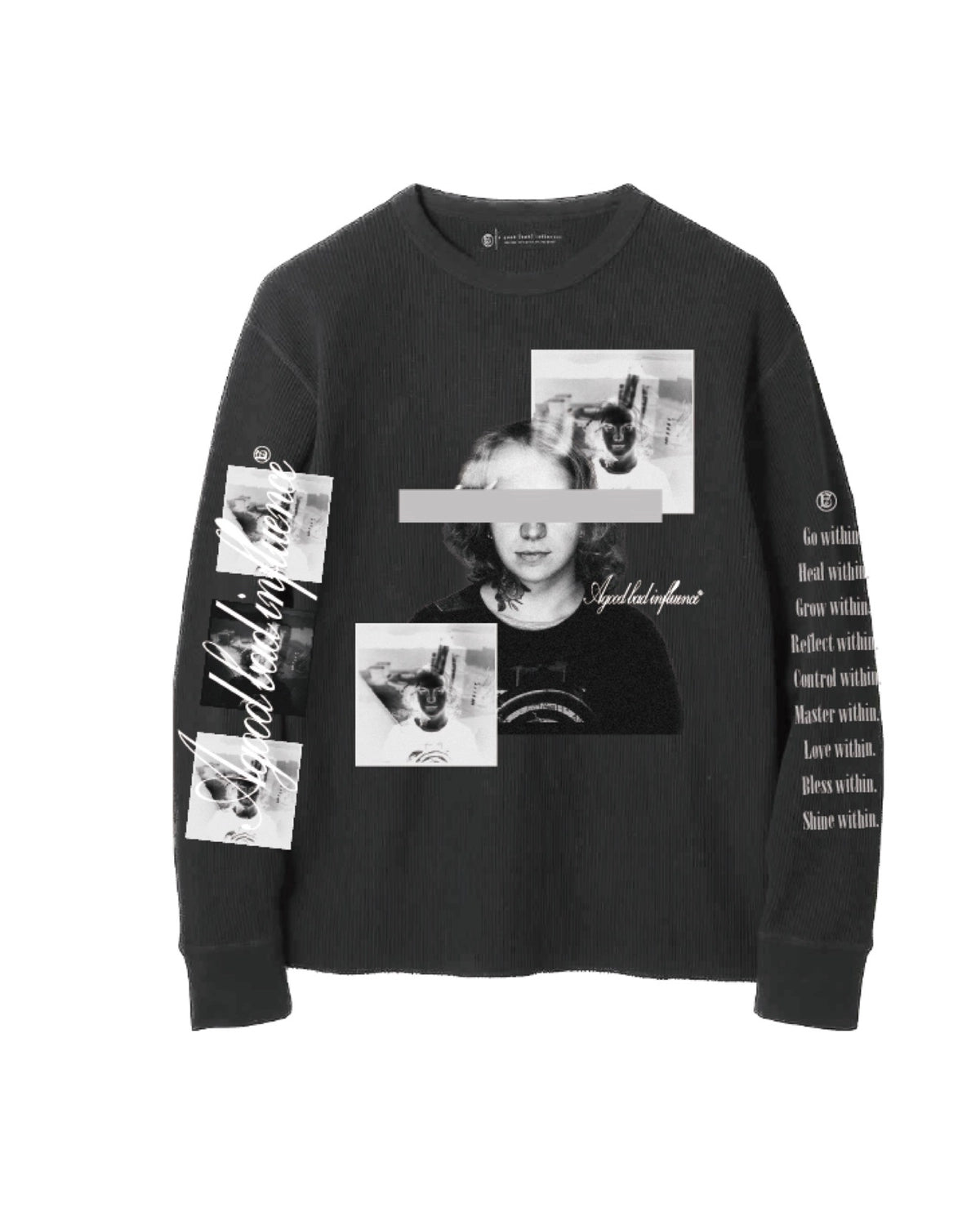 A Good Bad Influence / DON'T LOOK WAFFLE LONG SLEEVE T-SHIRT (AGBI-25AW-LS04)