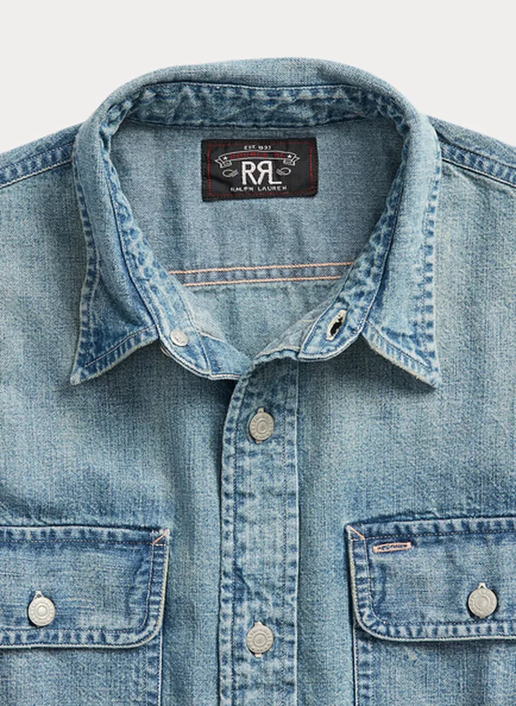 RRL ライトブルー デニムワークシャツ RRL ライトブルー デニムワークシャツ