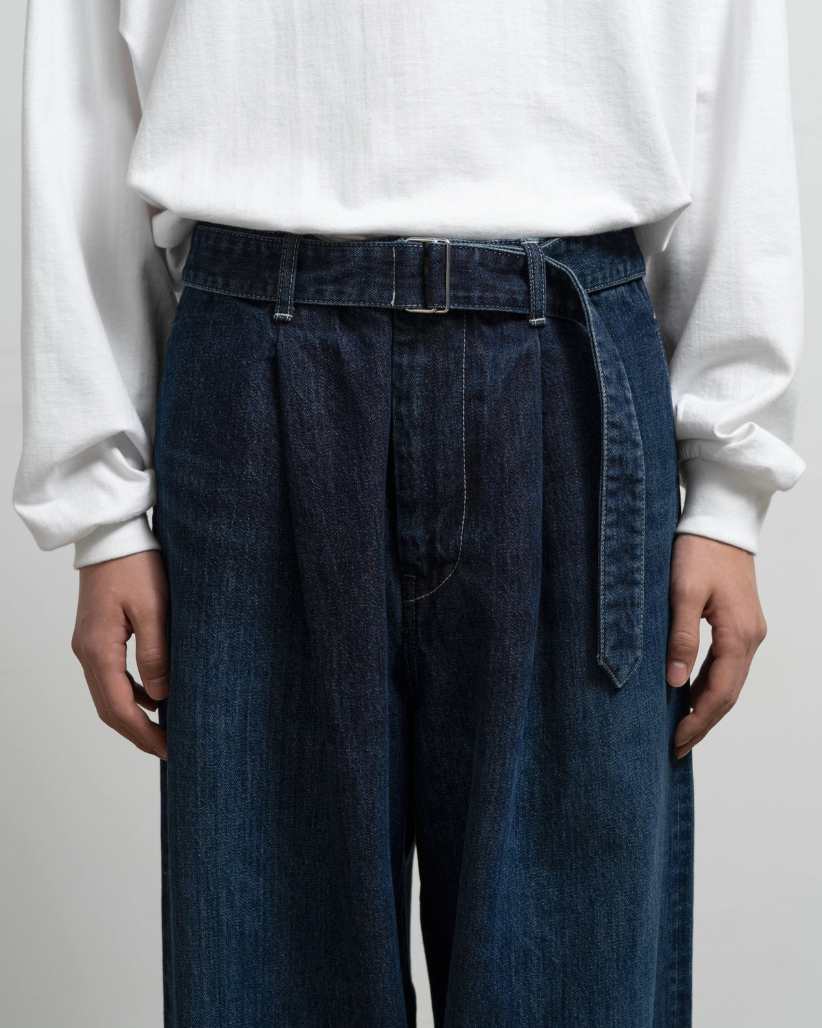 Graphpaper / Selvage Denim Belted Pants (GU263-40063DB)