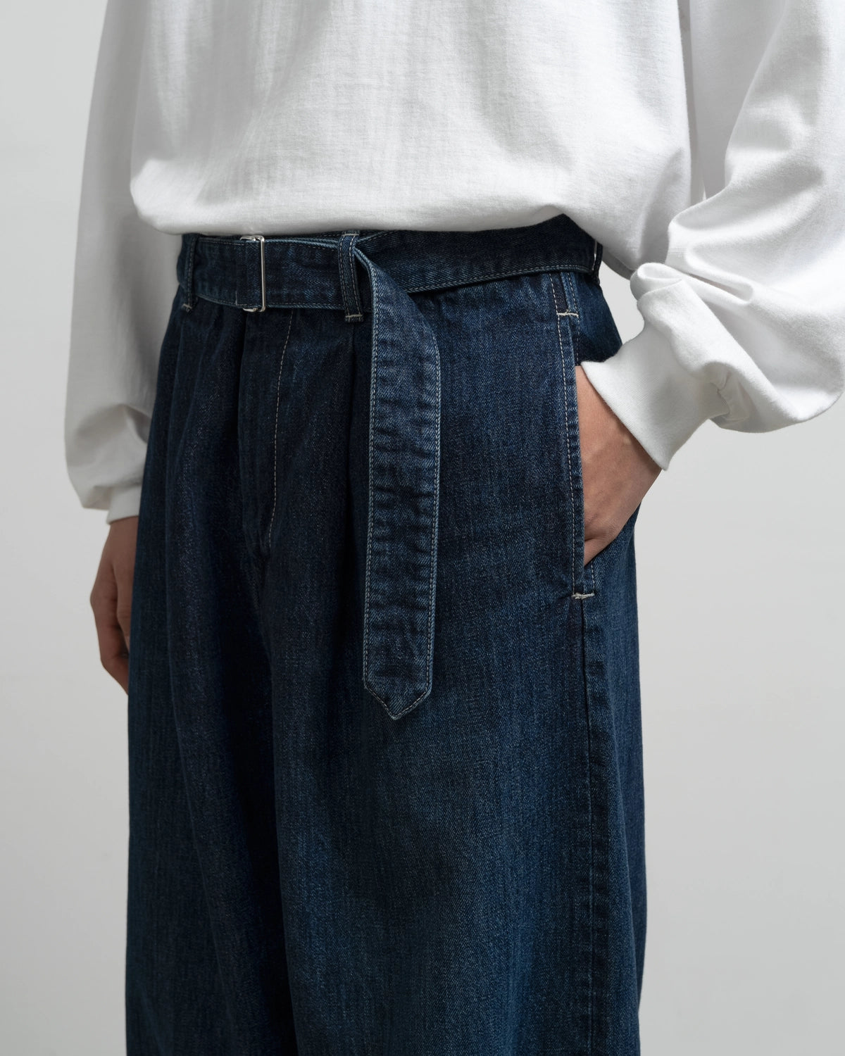 Graphpaper / Selvage Denim Belted Pants (GU263-40063DB)