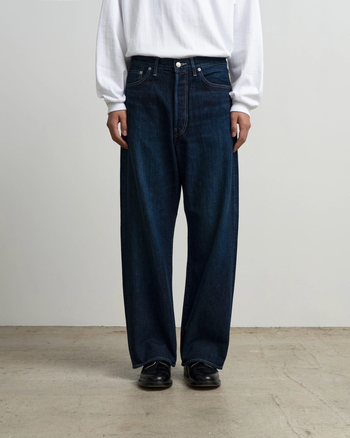 Graphpaper / Selvage Denim Five Pocket Wide Straight Pants (GU263-40059DB)