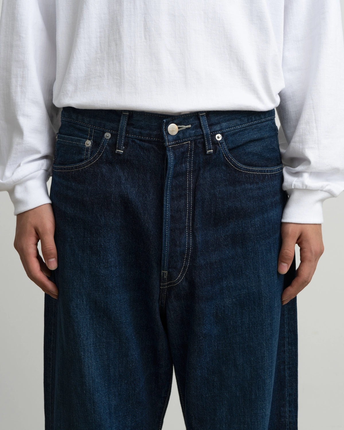Graphpaper / Selvage Denim Five Pocket Wide Straight Pants (GU263-40059DB)