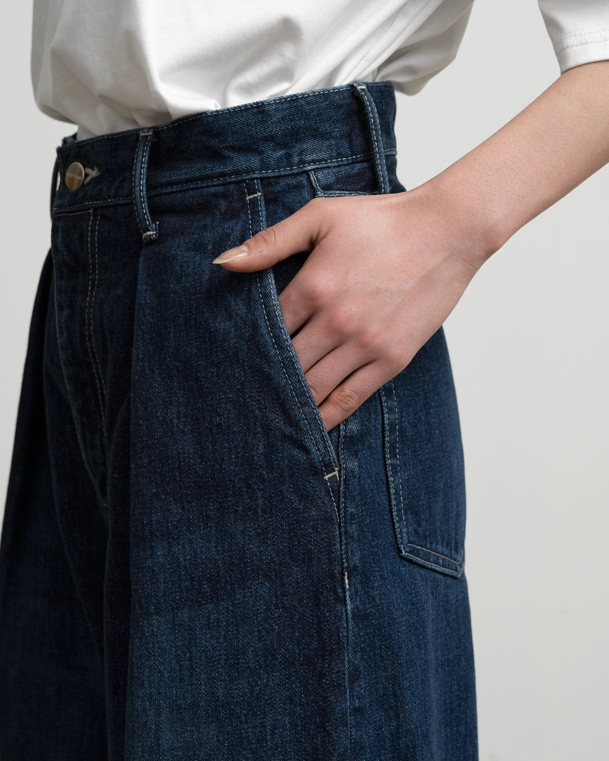 Graphpaper / Selvage Denim Two Tuck Wide Pants (GL263-40062DB)