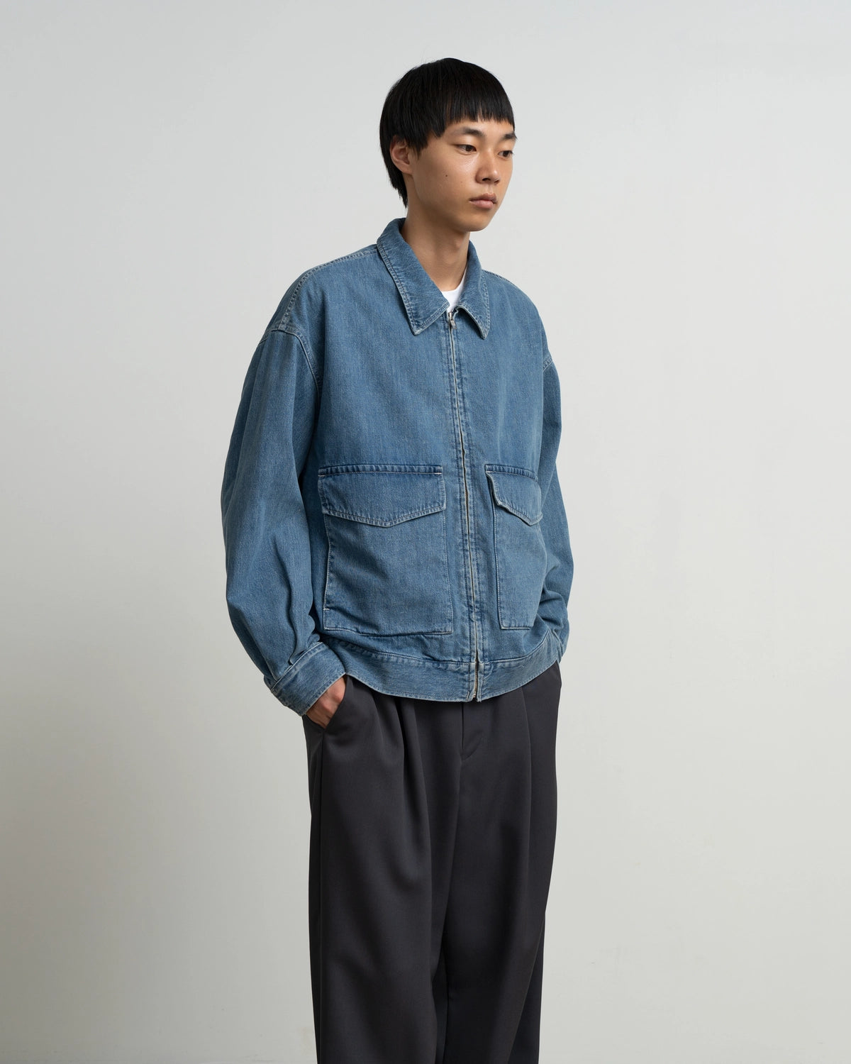 Graphpaper / Selvage Denim Zip Jacket (GU263-20056LB)