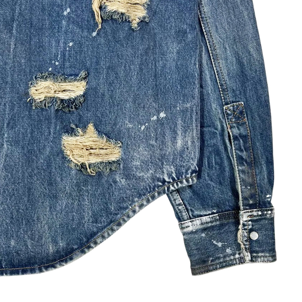 VETEMENTS / TRASHED DENIM SHIRT (UA65SH880D)