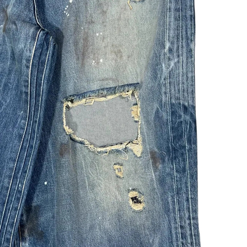 VETEMENTS / TRASHED BIG SHAPE JEANS (UA65PA885D)