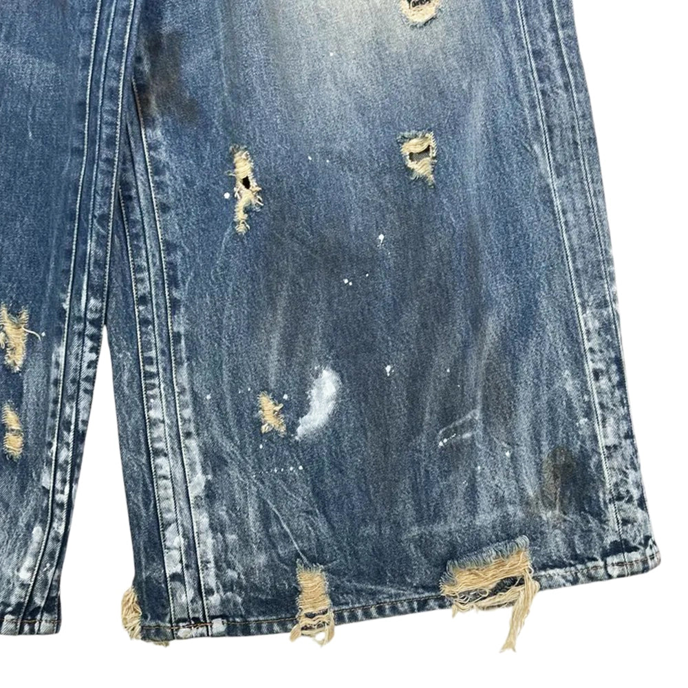 VETEMENTS / TRASHED BIG SHAPE JEANS (UA65PA885D)