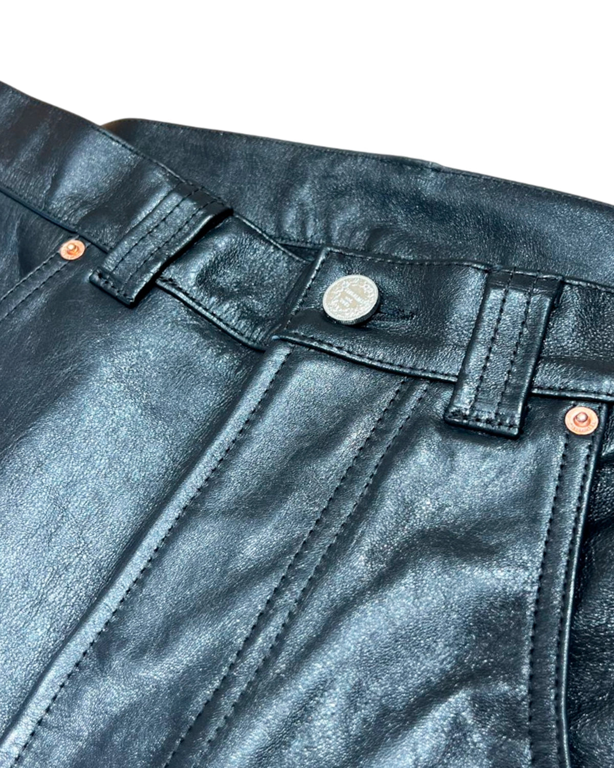 VETEMENTS / LEATHER HIP-HOP PANTS (ME76LP018B)
