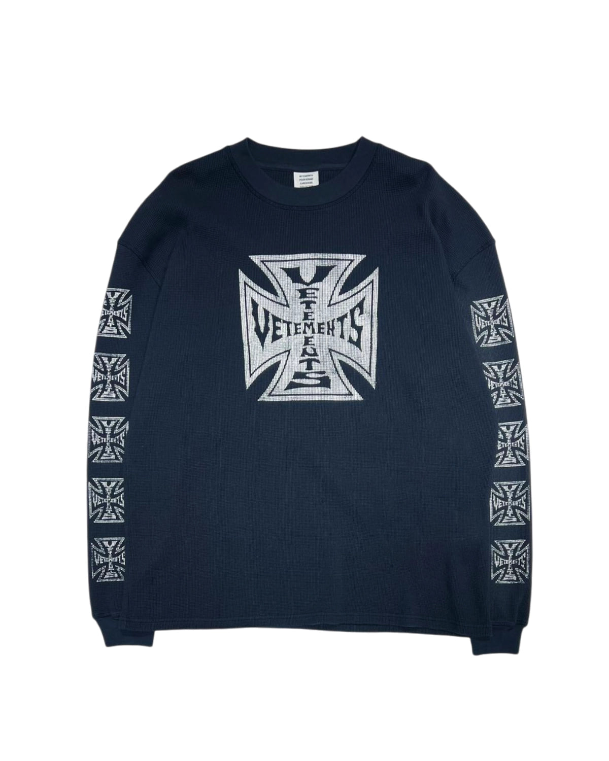 VETEMENTS / BIKER CROSS WAFFLE LONGSLEEVE (ME76LS181G)