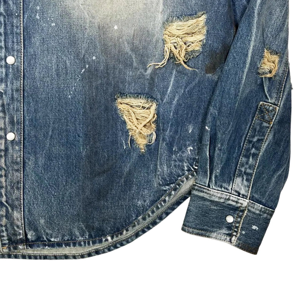 VETEMENTS / TRASHED DENIM SHIRT (UA65SH880D)