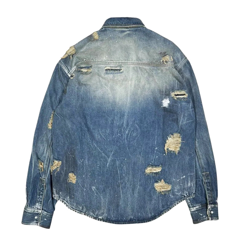 VETEMENTS / TRASHED DENIM SHIRT (UA65SH880D)