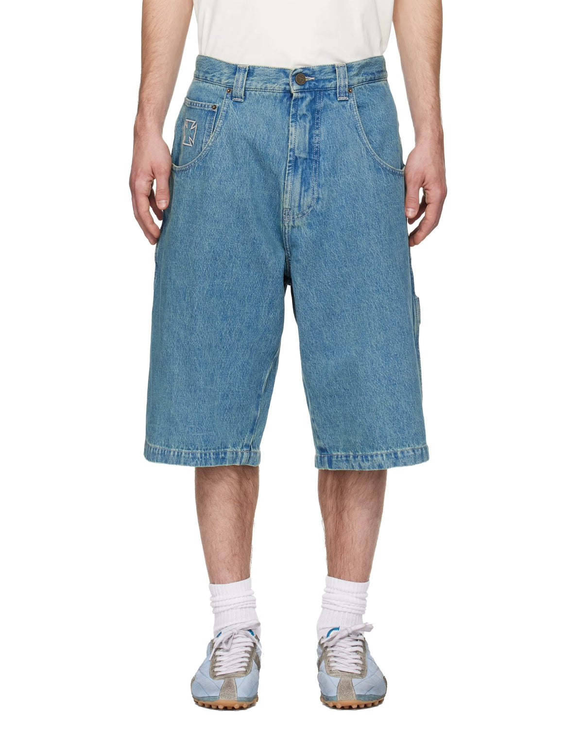 VETEMENTS んの BIKER CROSS HIP-HOP DENIM SHORTS (ME76DP094N1)