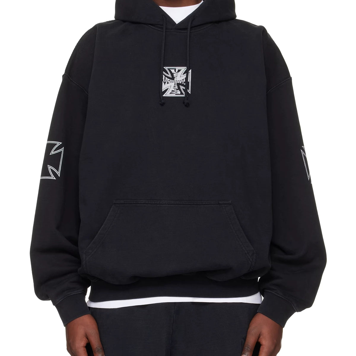 VETEMENTS (ヴェトモン) / TRIPPLE BIKER CROSS LOGO HOODIE | 公式 VETEMENTS (ヴェトモン) / TRIPPLE BIKER CROSS LOGO HOODIE | 公式