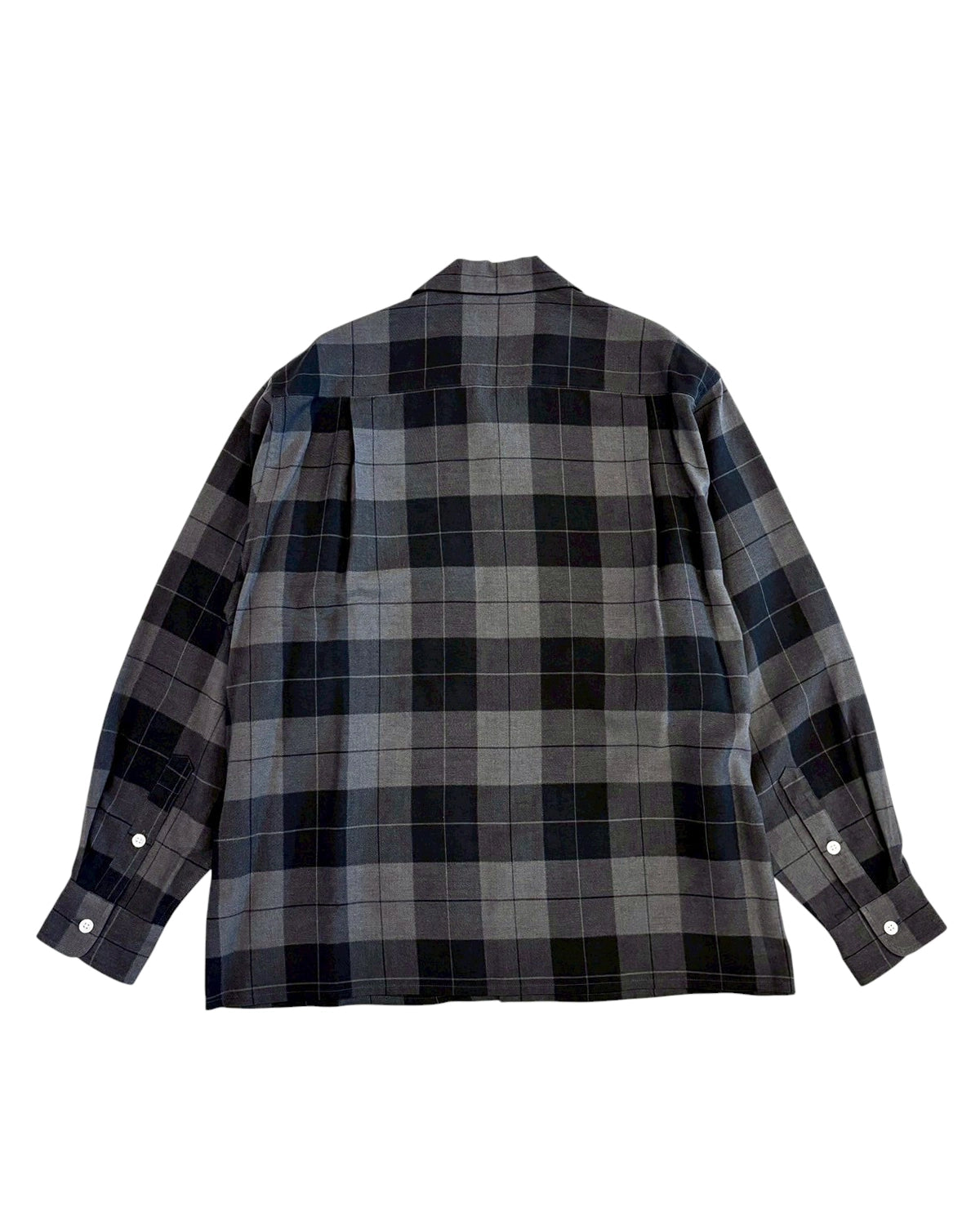 WACKO MARIA  / OMBRE CHECK OPEN COLLAR SHIRT (25FWE-WMS-OC01)